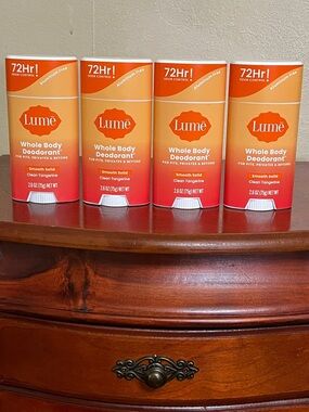 Lume whole body deodorant clean tangerine smooth solid lot of 4